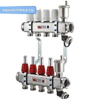 Коллекторная группа НЕРЖ в сборе с расход. 1"х4 вых. Евроконус 3/4" (VTc.586.EMNX.0604)