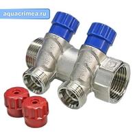 Коллектор с регулирующими вентилями 1"х2 вых. 1/2" нар. (VTc.560.N.0602 )