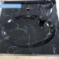 Раковина Horke Verona черный мрамор(над стирал. машиной)Д-600.Ш-600 мм, Глубина чаши 85 мм