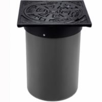 Телескопическая труба с чугунной крышкой (B125 - 12,5т без вентиляции) в сборе. (без манжеты) B125 б